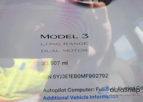 2021 Tesla Model 3 Long Range Dual Motor All-Wheel Drive из США, поврежденный, VIN 5YJ3E1EB0MF992792